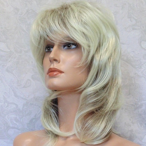 Long Soft Fluffy Shag Light Blonde Synthetic Wig